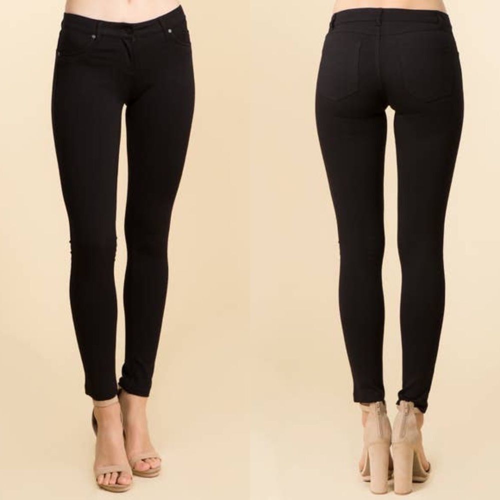 Low Rise Stretch Skinny Leg 5 Pocket Basic Pants